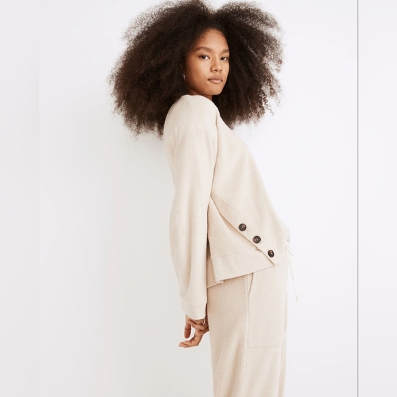 Madewell Tops - Madewell (Re)sourced Brushed Side-Button Relaxed Sweatshirt